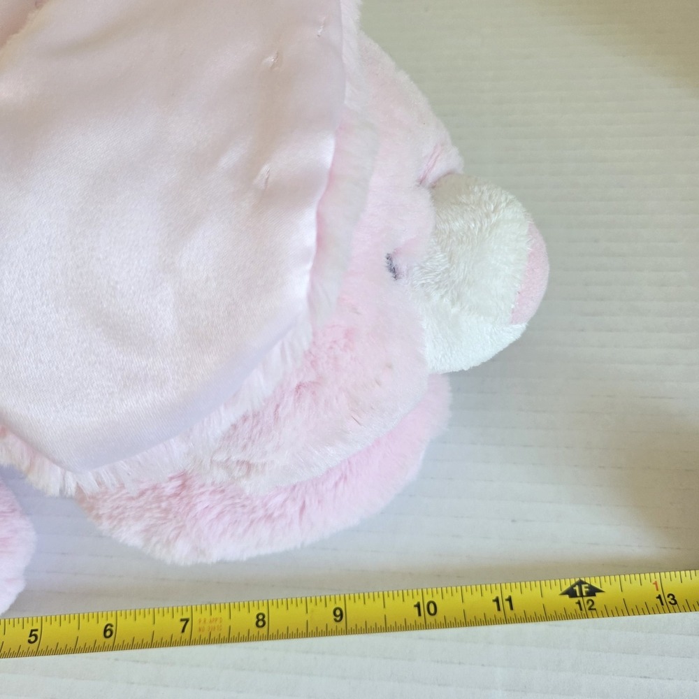 Aurora Baby Bunny Pink Stuffed Animal Plush Rabbit Lovey‎ Satin Ears 2015 12" - Picture 8 of 10